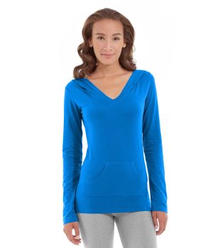 Eos V-Neck Hoodie-M-Blue